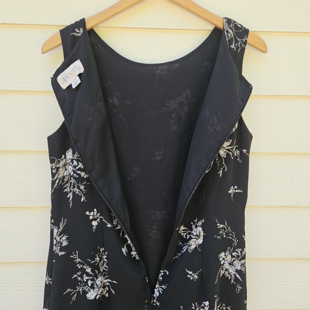 Vtg Casual Corner Floral Maxi Dress Womens 12 Cottagecore Ethereal Dark Romantic - Picture 9 of 14